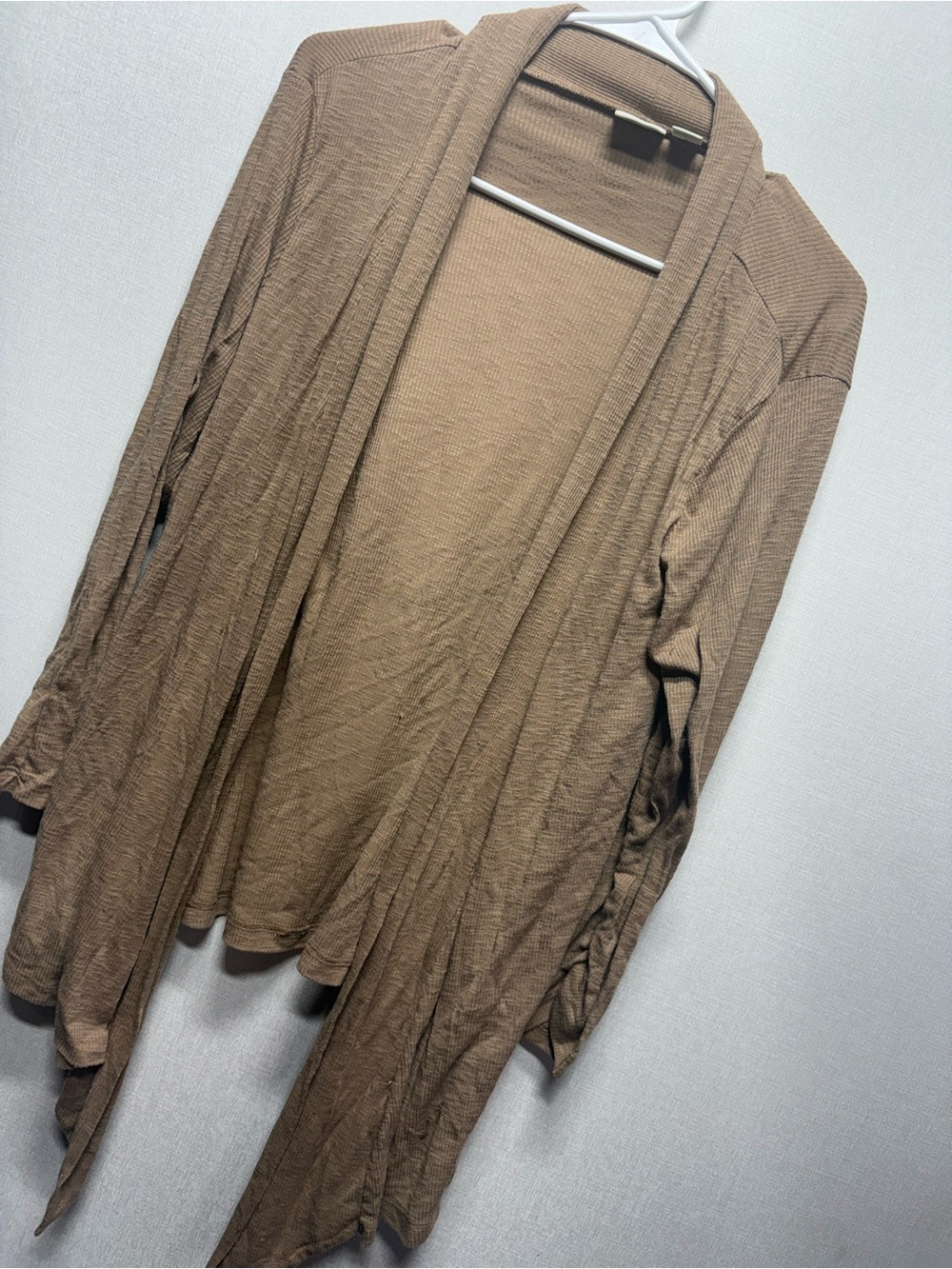 Cato Lightweight Tan Open-Front Cardigan